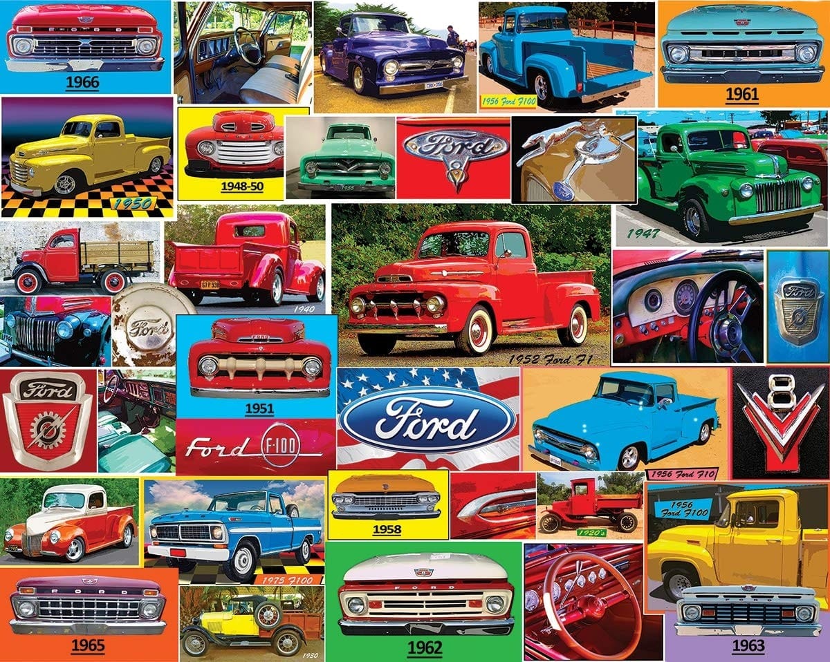 Ford Motors - Classic Ford Pickups Puzzle (1000 Pieces) White Mountain Puzzle Co.