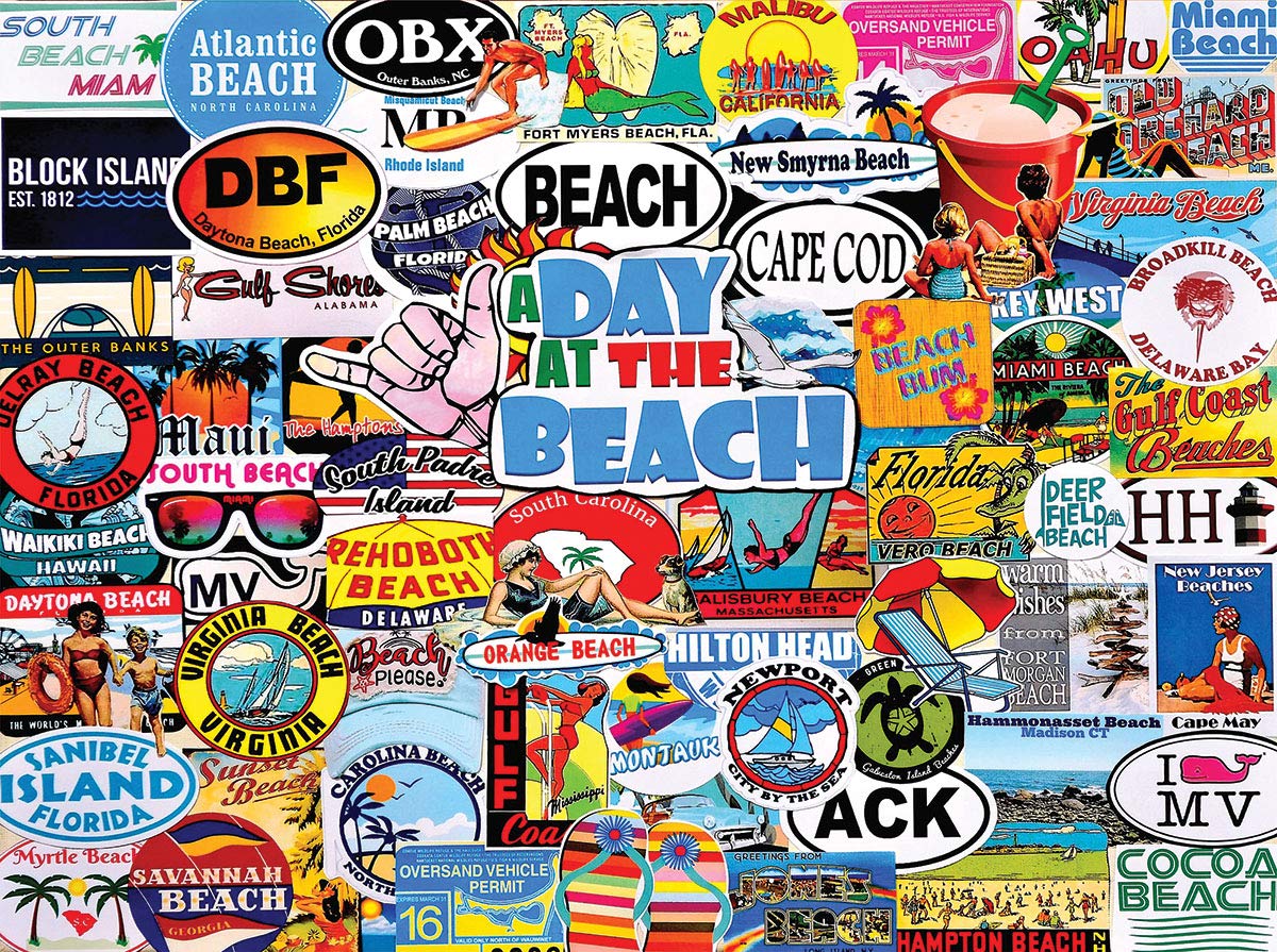 A Day at The Beach Jigsaw Puzzle (1000 Pieces) White Mountain Puzzle