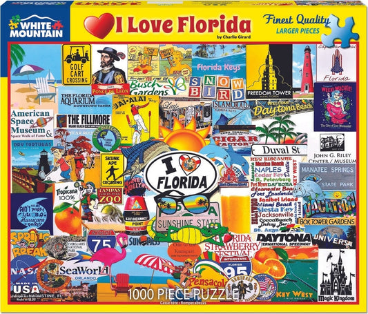 I Love Florida - Puzzle (1000 Pieces) White Mountain Puzzle Co. (NEW)