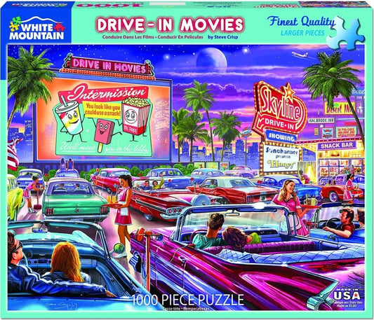 Drive-in Movie - Puzzle (1000 Pieces) White Mountain Puzzle Co. (NEW)