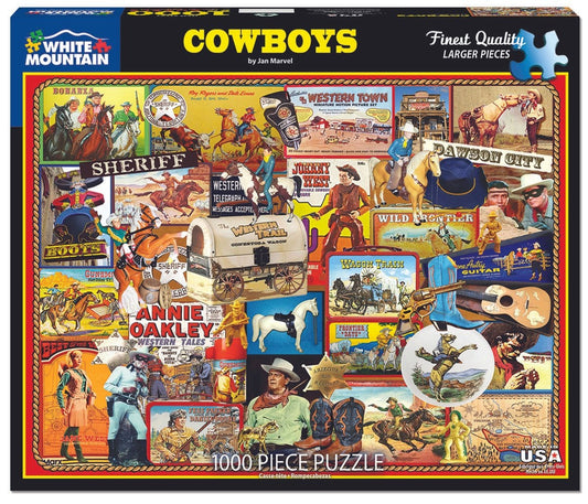 Cowboys Puzzle (1000 Pieces) White Mountain Puzzle Co. (NEW)