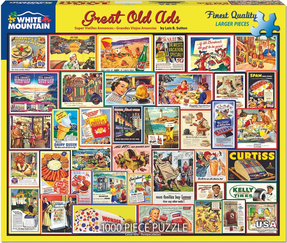 Great Old Ads Puzzle (1000 Pieces) White Mountain Puzzle Co. (NEW)