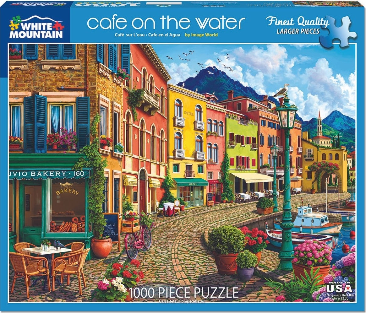 Cafe On The Water - Puzzle (1000 Pieces) White Mountain Puzzle Co. (NEW)