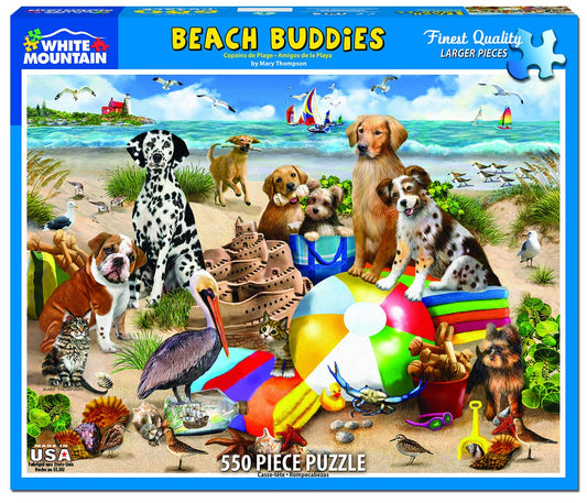 Beach Buddies Puzzle (550 Pieces) White Mountain Puzzle Co. (NEW)