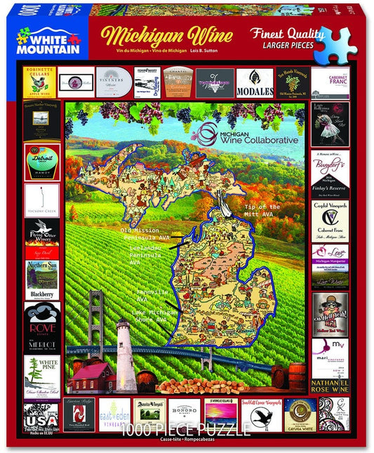 Michigan Wine Puzzle (1000 Pieces) White Mountain Puzzle Co. (NEW)