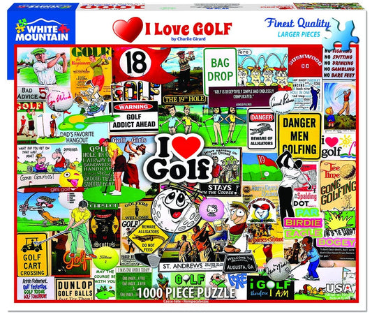 I Love Golf Puzzle (1000 Pieces) White Mountain Puzzle Co. (NEW)