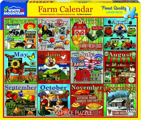 Farm Calendar - Puzzle (1000 Pieces) White Mountain Puzzle Co. (NEW)