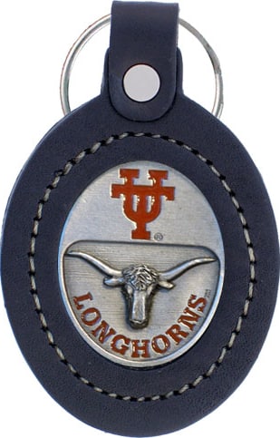 NCAA - Texas Longhorns Leather & Sculpted Enamel Keychain Football