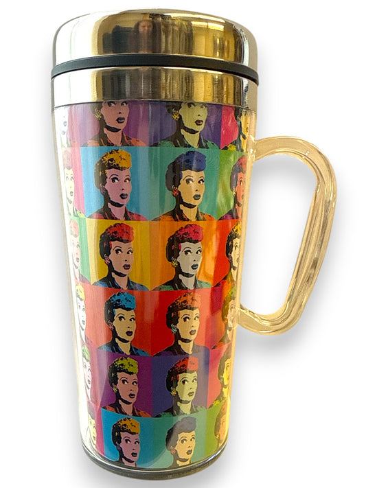 I Love Lucy - Pop Art Travel Mug by Spoontiques (18 oz)