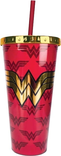 Wonder Woman - 20 oz. Acrylic Cup With Straw (Red)