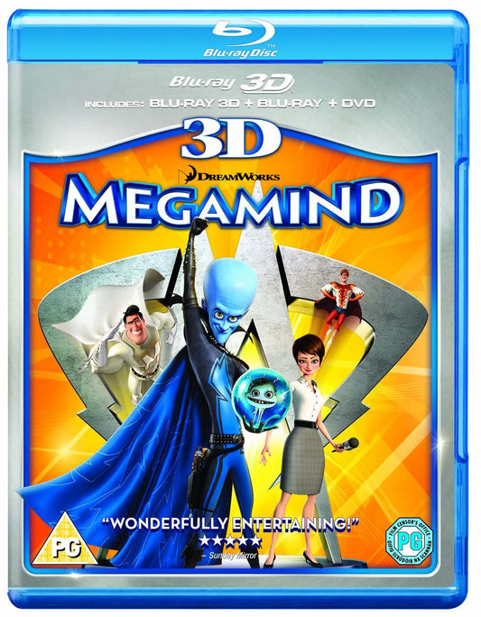 Megamind 3D Movie [Blu-ray] Staring: Will Ferrell, Tina Fey, Jonah Hill, David Cross, Brad Pitt