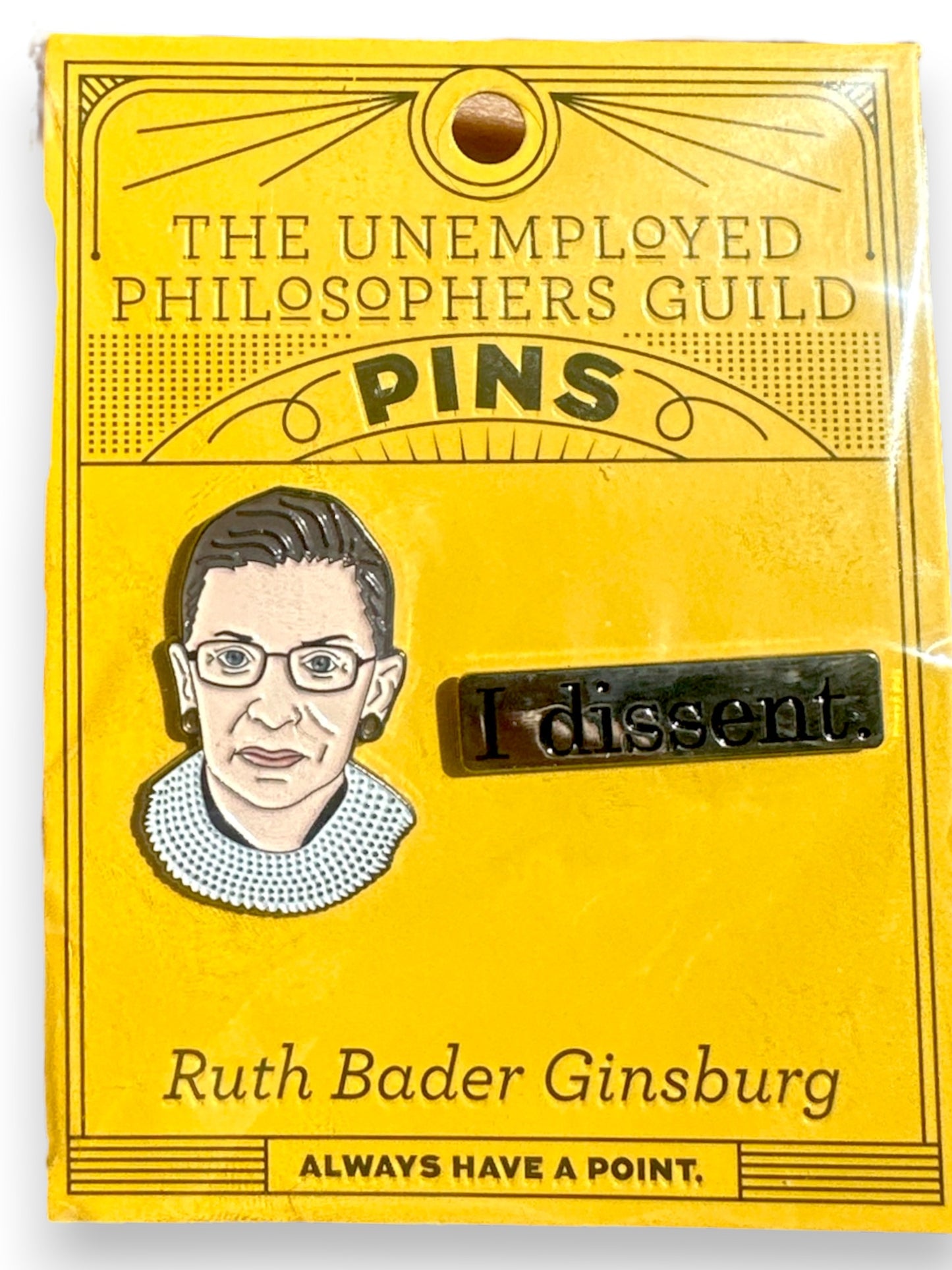 ⚖️ Ruth Bader Ginsburg  - Enamel Pin Set of 2 - [ I Dissent ] From Unemployed Philosopher's Guild⚖️