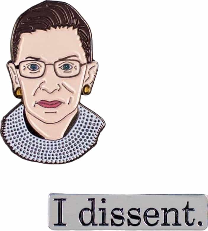 ⚖️ Ruth Bader Ginsburg  - Enamel Pin Set of 2 - [ I Dissent ] From Unemployed Philosopher's Guild⚖️