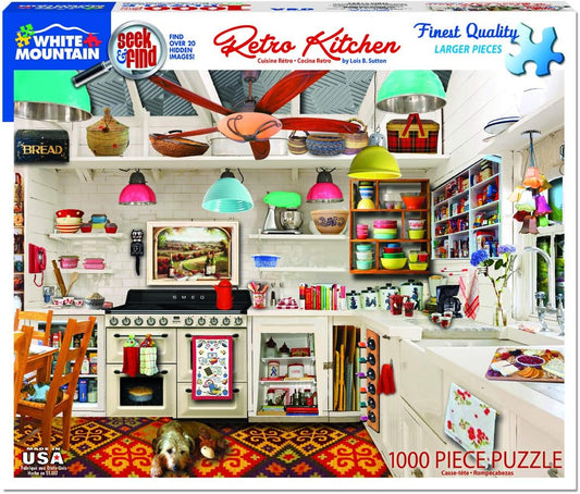 Retro Kitchen Seek & Find Puzzle (1000 Pieces) White Mountain Puzzle Co. (NEW)