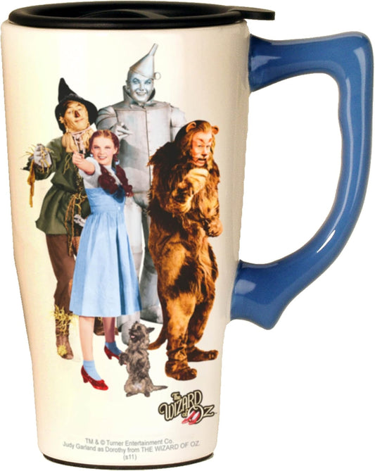 |Wizard Of OZ - Dorothy, Toto, Lion Scarecrow & Tin Man  - Travel Mug Double Wall Ceramic (18 oz)  Spoontiques (Copy)