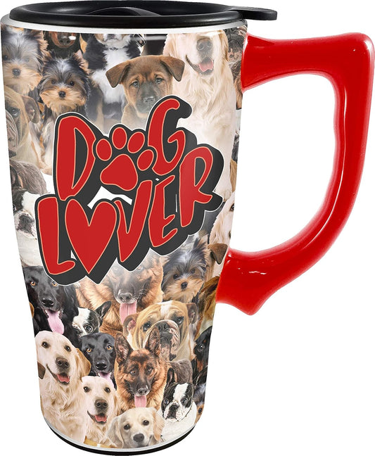 Dog Lover - Travel Mug Double Wall Ceramic  (18 oz)  Spoontiques