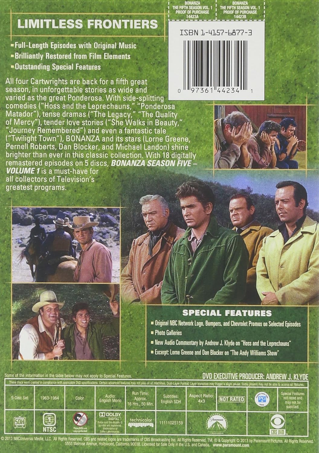 Bonanza Official 5th Season 4 DVD Set New & Mint