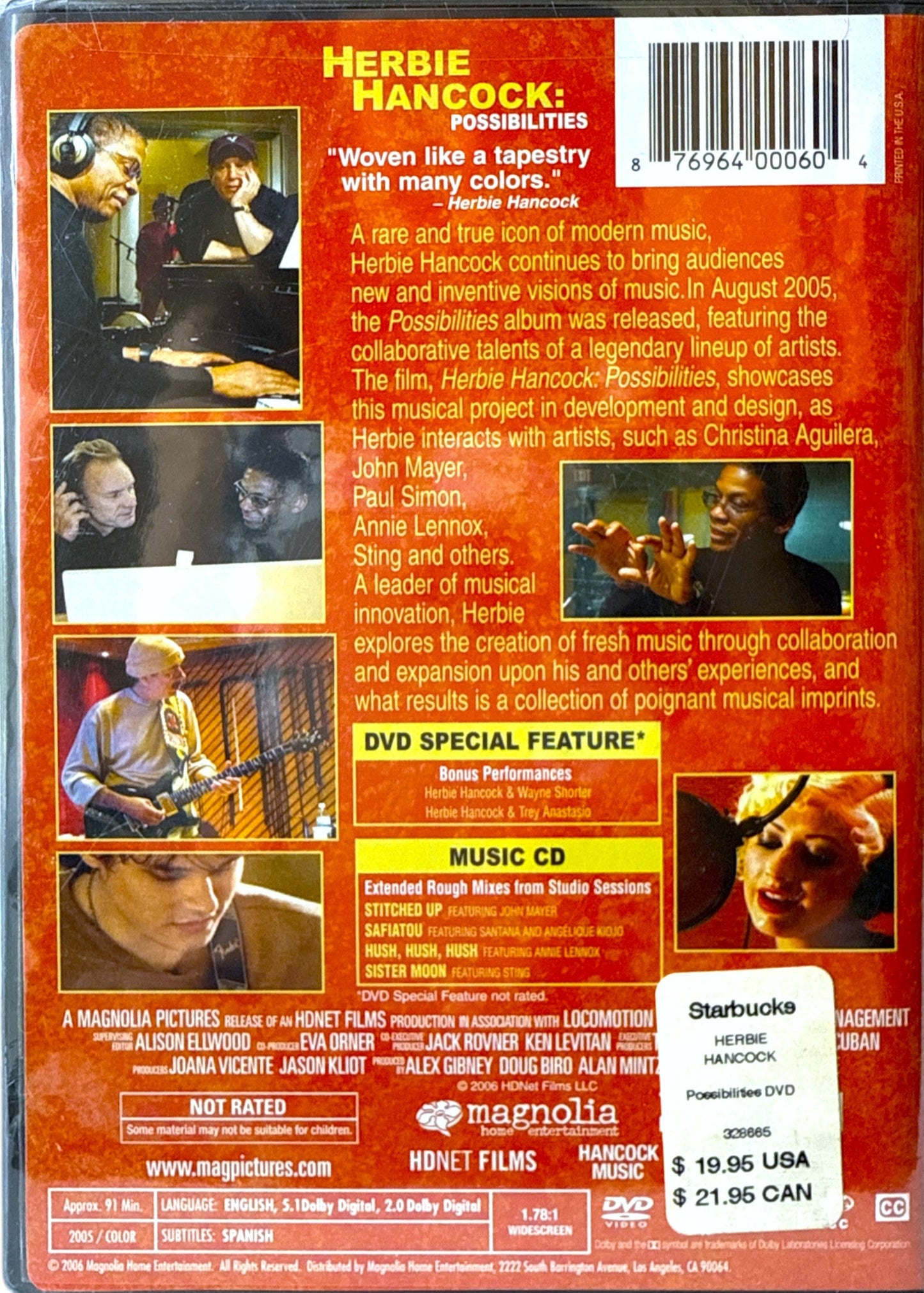 🎶 Herbie Hancock – Possibilities (DVD/CD 2-Disc Set – Starbucks Exclusive)