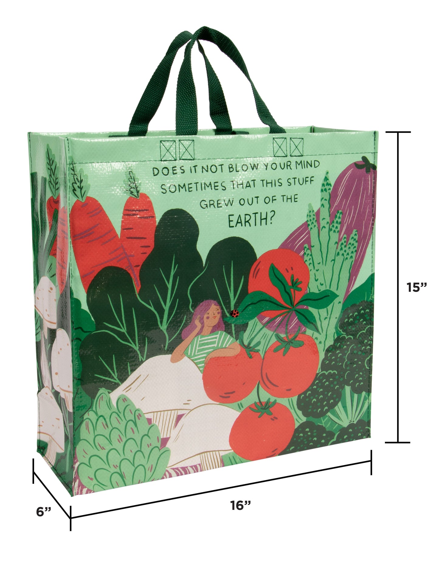 Grew Out Of The Earth - Shopper Tote - 15"h x 16"w x 6"d - Made From 95% Post Consumer Material
