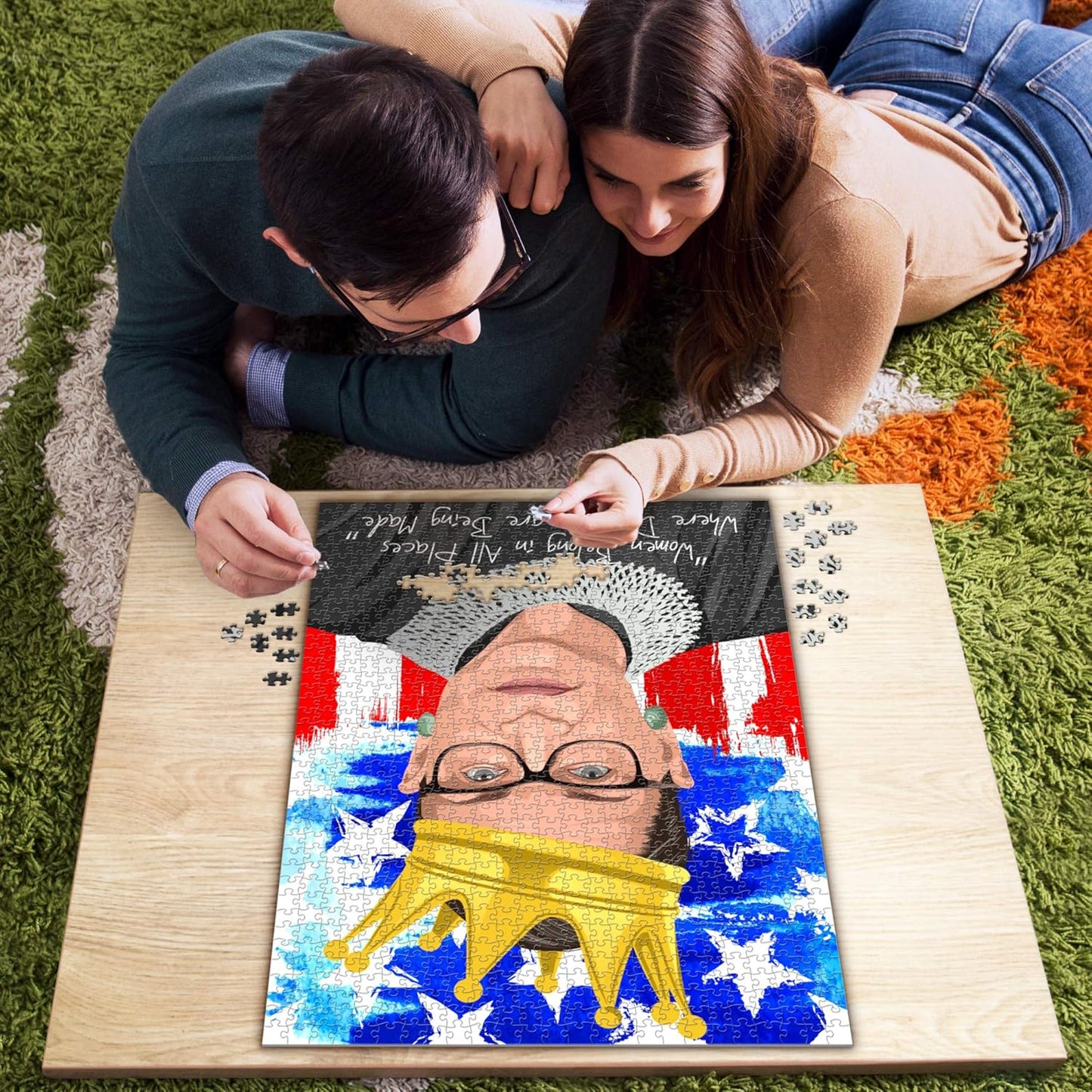 Ruth Bader Ginsburg Notorious RBG 1000pc Puzzle Modern Art Tribute New