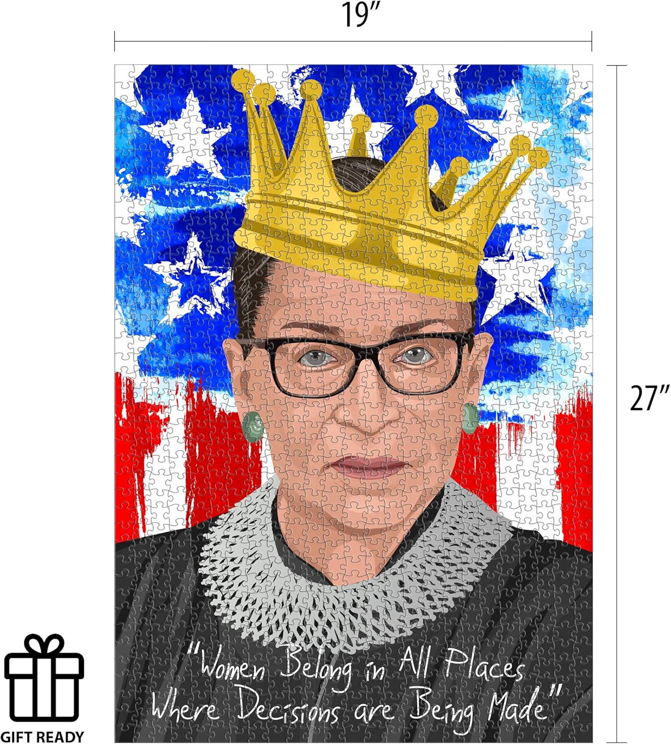 Ruth Bader Ginsburg Notorious RBG 1000pc Puzzle Modern Art Tribute New