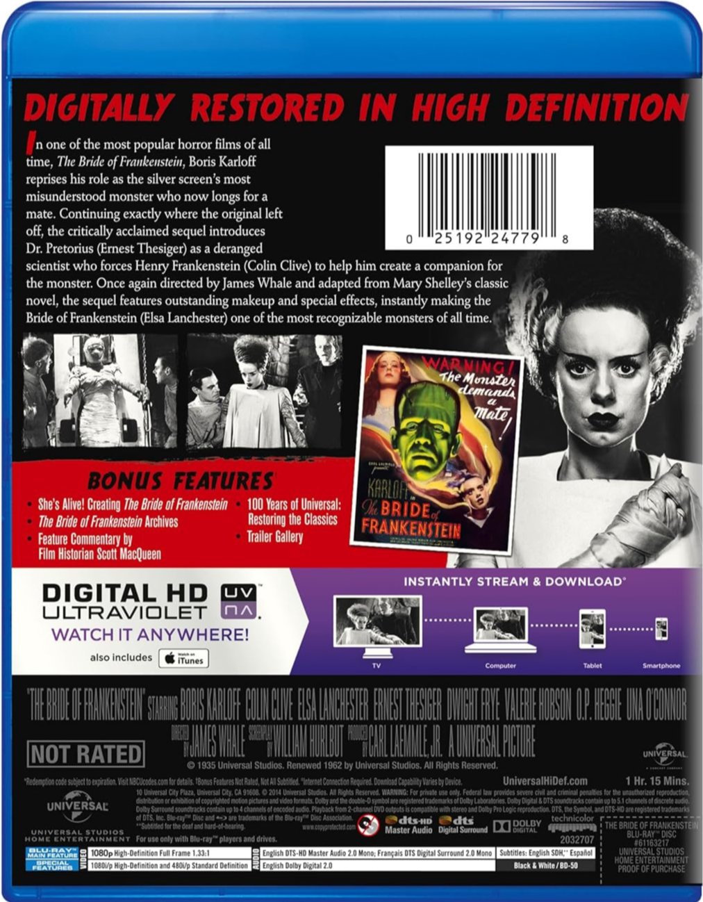 The Bride of Frankenstein [Blu-ray] (1935) (New & Mint)