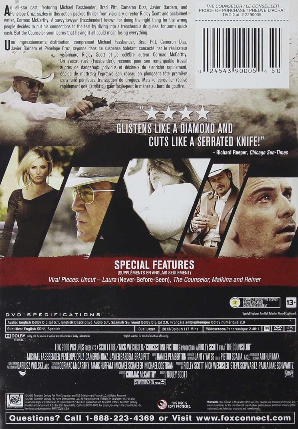The Counselor [DVD] New & Mint