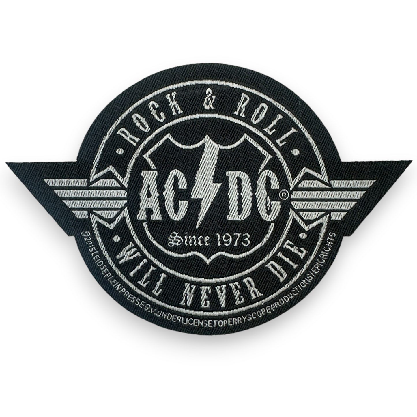 AC/DC - Rock N Roll Will Never Die Cut-Out Patch 3.80" x 2.5"