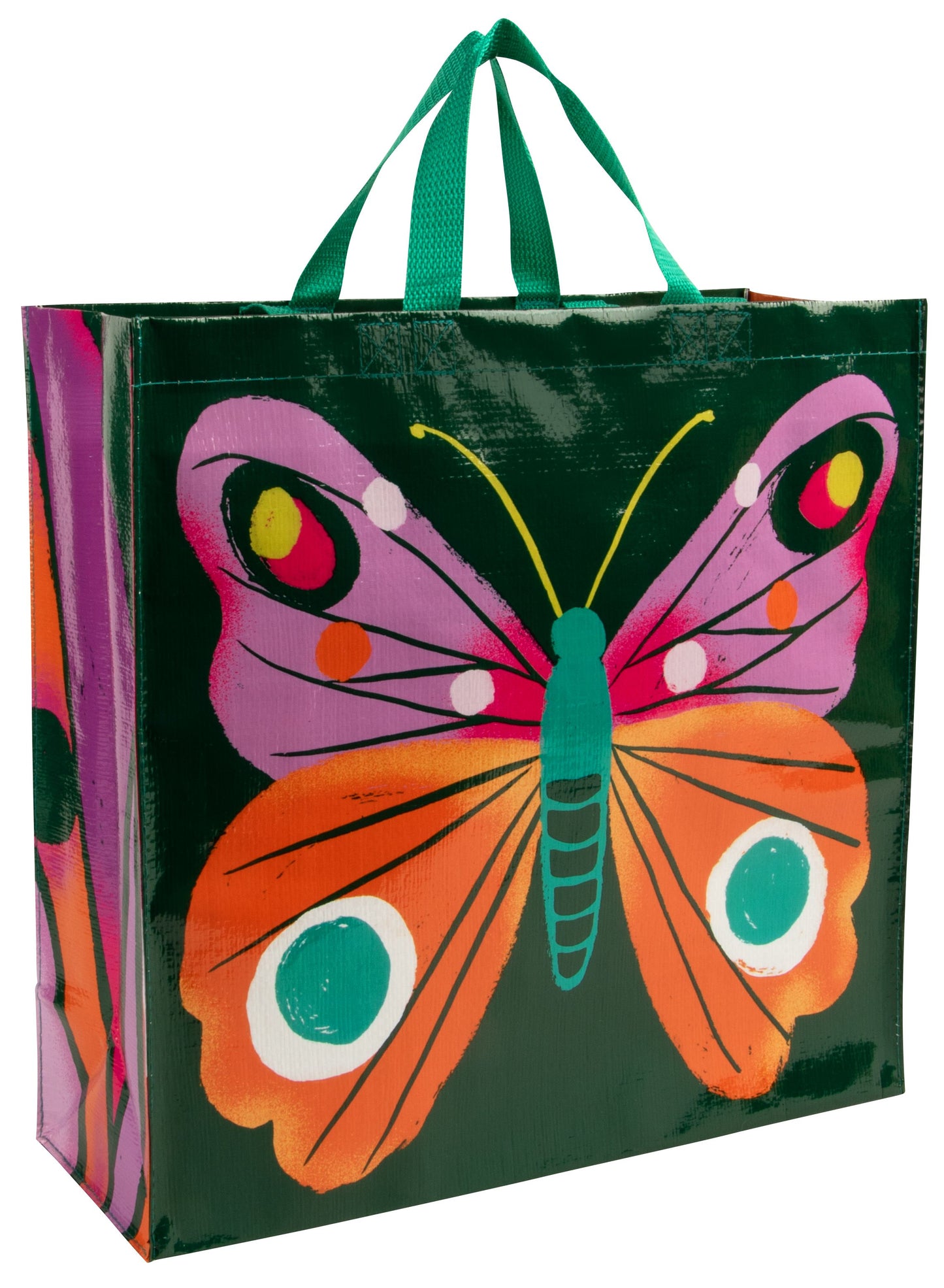 Butterfly - Shopper Tote - 15"h x 16"w x 6"d - Made From 95% Post Consumer Material