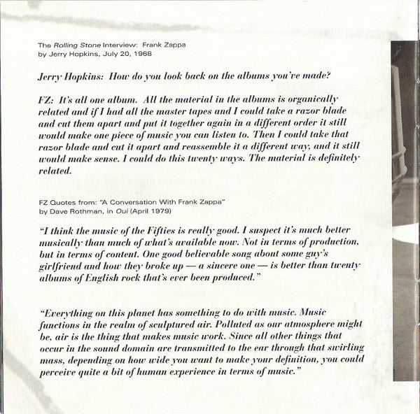 Frank Zappa / The Mothers – Meat Light: The Uncle Meat Project/Object Audio Documentary (3-CD) NEW