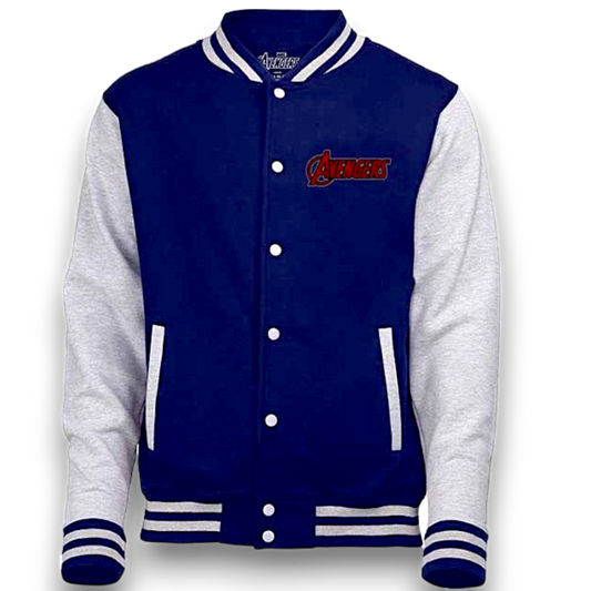 Marvel Avengers - Navy, Gray, White & Red Varsity Sweatshirt Jacket Imported Rock Off UK