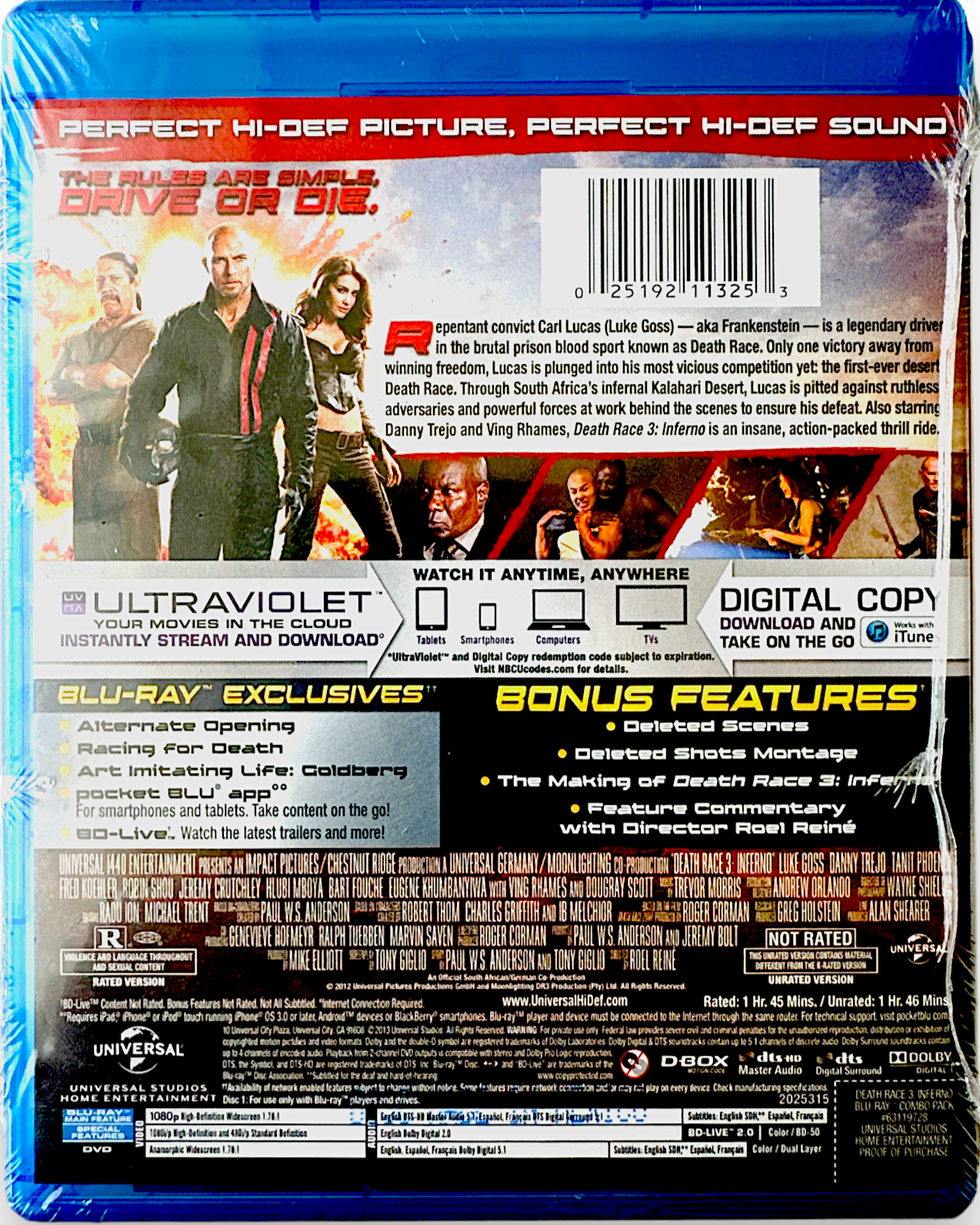 Death Race 3: Inferno - Movie [Blu-ray, DVD, Digital Copy, Ultraviolet]