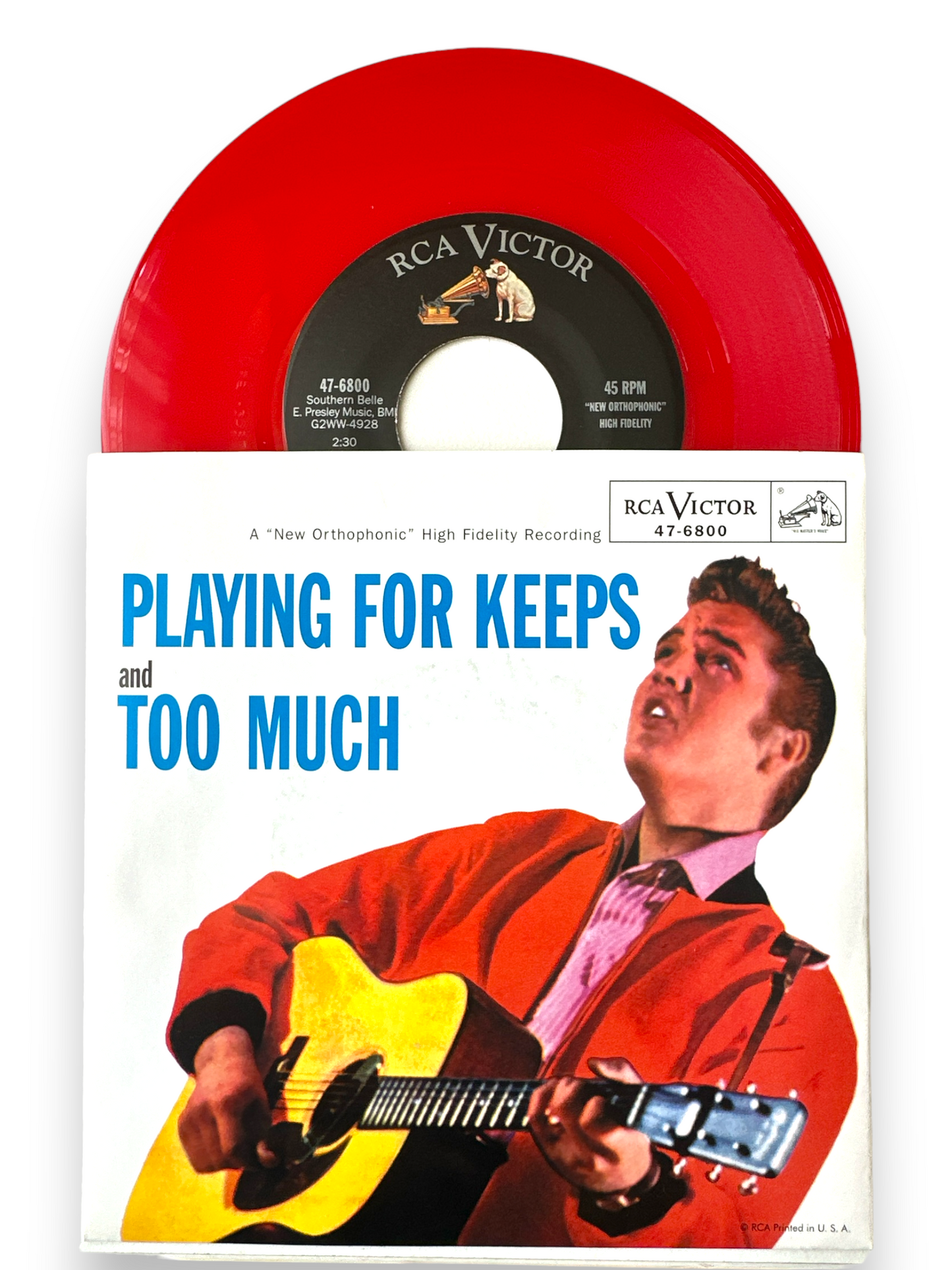 Elvis Presley & Jordanaires Too Much / Playing For Keeps Promotional Copy