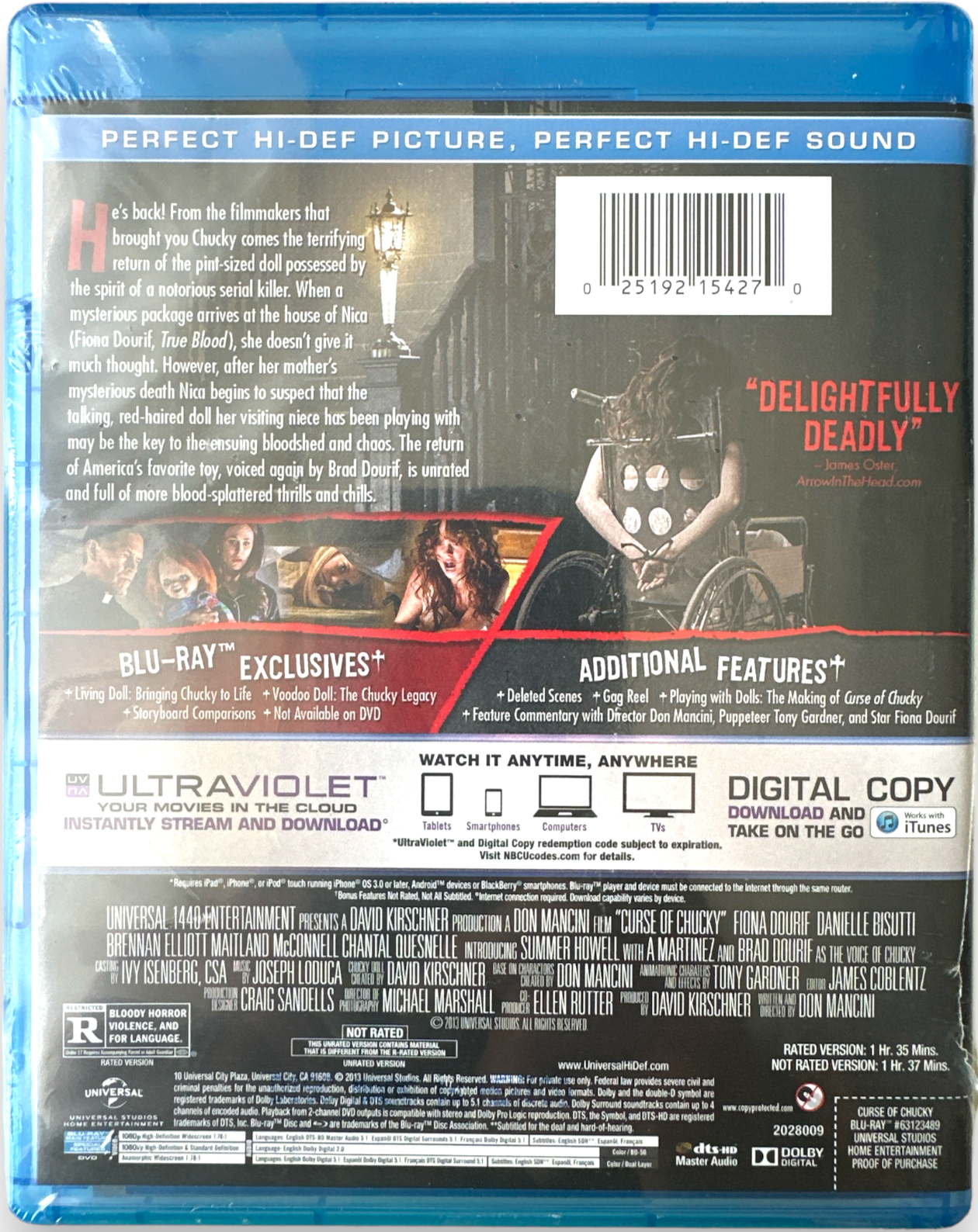 Curse of Chucky [Blu-ray + DVD + Digital Copy] Ultraviolet Hi-Def (New & Sealed)