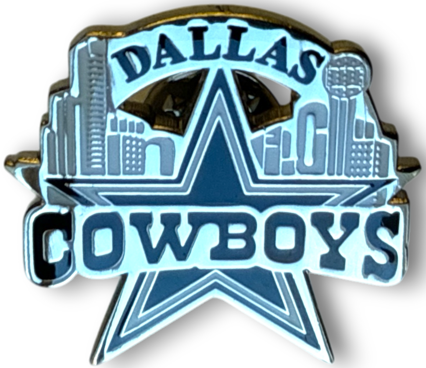 Football - NFL - Dallas Cowboys Helmet with Skyline Glossy Pin Officially Licensed