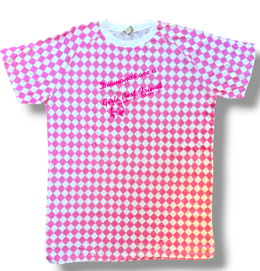 💎 Marilyn Monroe Night Shirt – Pink & White Diamonds Are A Girls Best Friend 💎