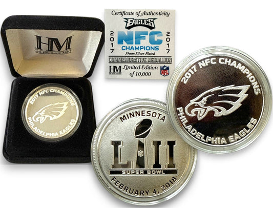 NFL - Philadelphia Eagles Super Bowl Year - 2017 / 2018  NFC Champion Silver Plate Flip Coin