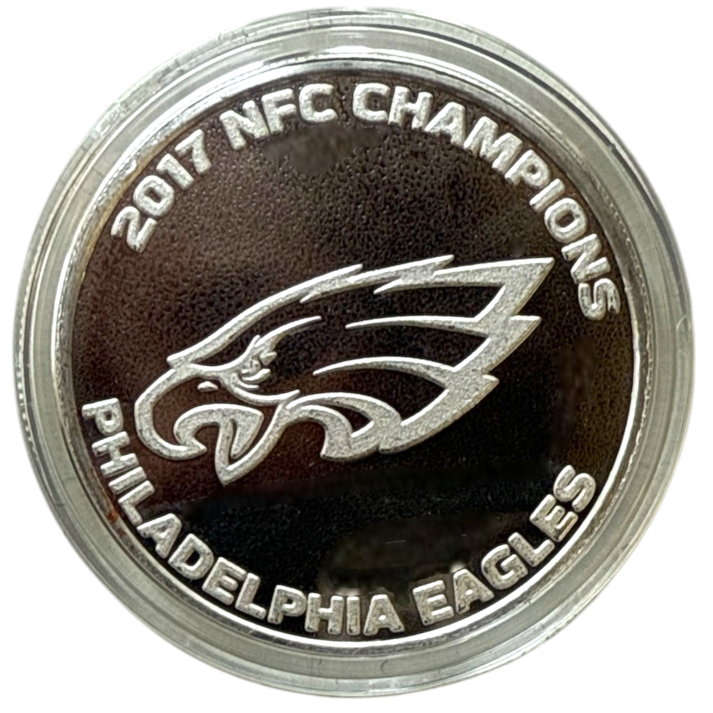 NFL - Philadelphia Eagles Super Bowl Year - 2017 / 2018  NFC Champion Silver Plate Flip Coin