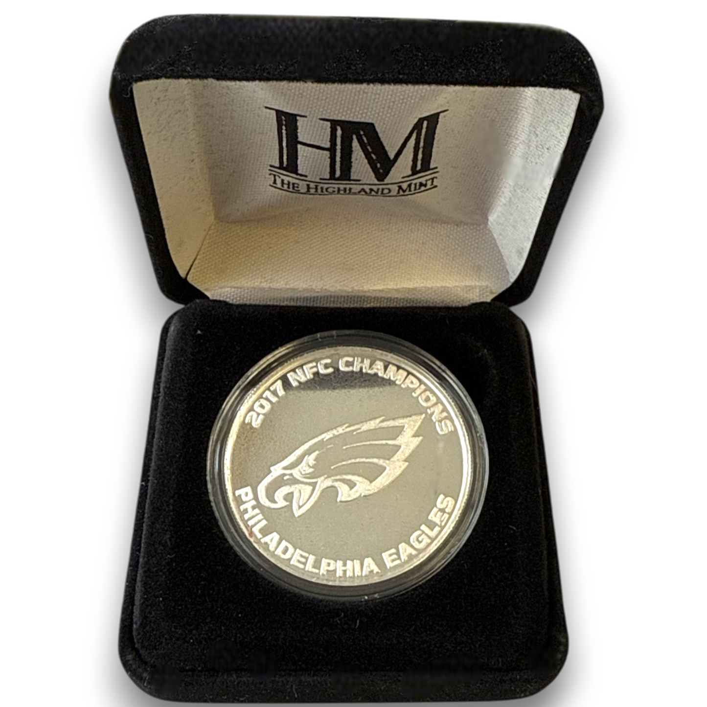 NFL - Philadelphia Eagles Super Bowl Year - 2017 / 2018  NFC Champion Silver Plate Flip Coin