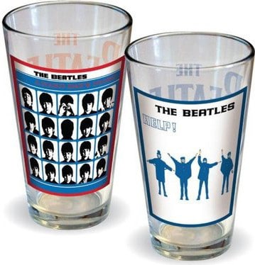 The Beatles - Hard Days Night & Help Pint Glass Set
