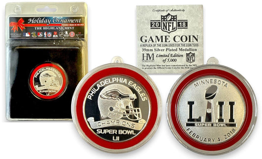 NFL - Philadelphia Eagles Super Bowl Year - 2017 / 2018  NFC Champion Silver Plate Ornament
