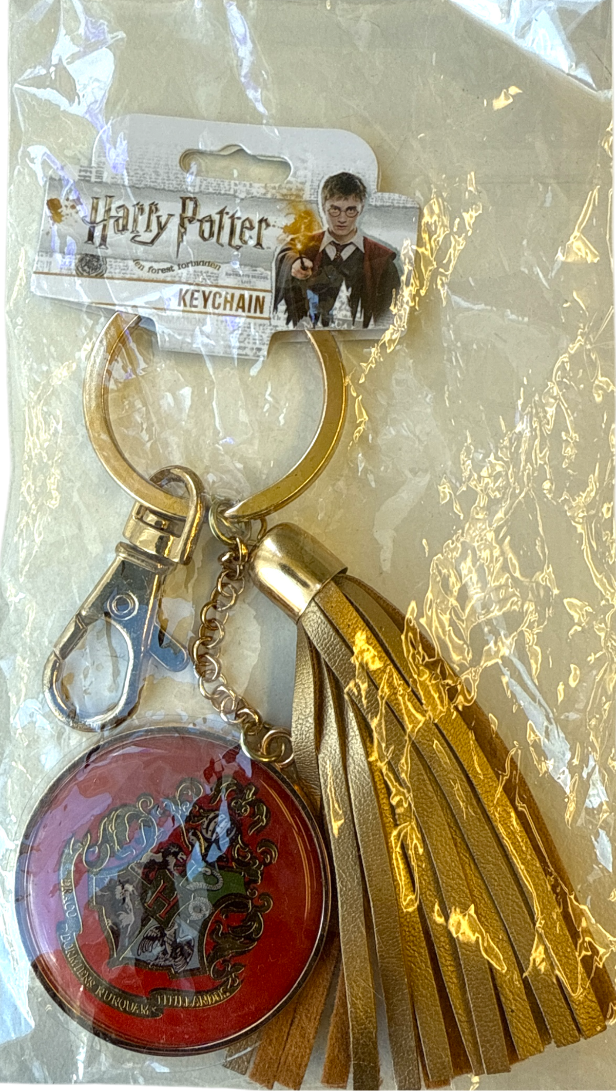 Harry Potter Hogwarts Gold Tassel Keychain – Official Licensed Collectible NEW