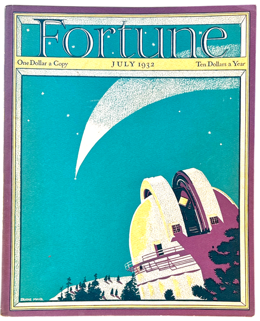 Fortune Magazine – July 1932 – Vol. 6 No. 1 – Ervine Metzl Cover – Near Mint