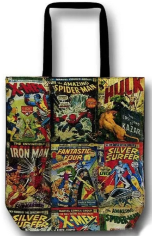 Marvel Comic Covers Tote Bag – 100% Cotton Eco-Friendly Reusable Tote