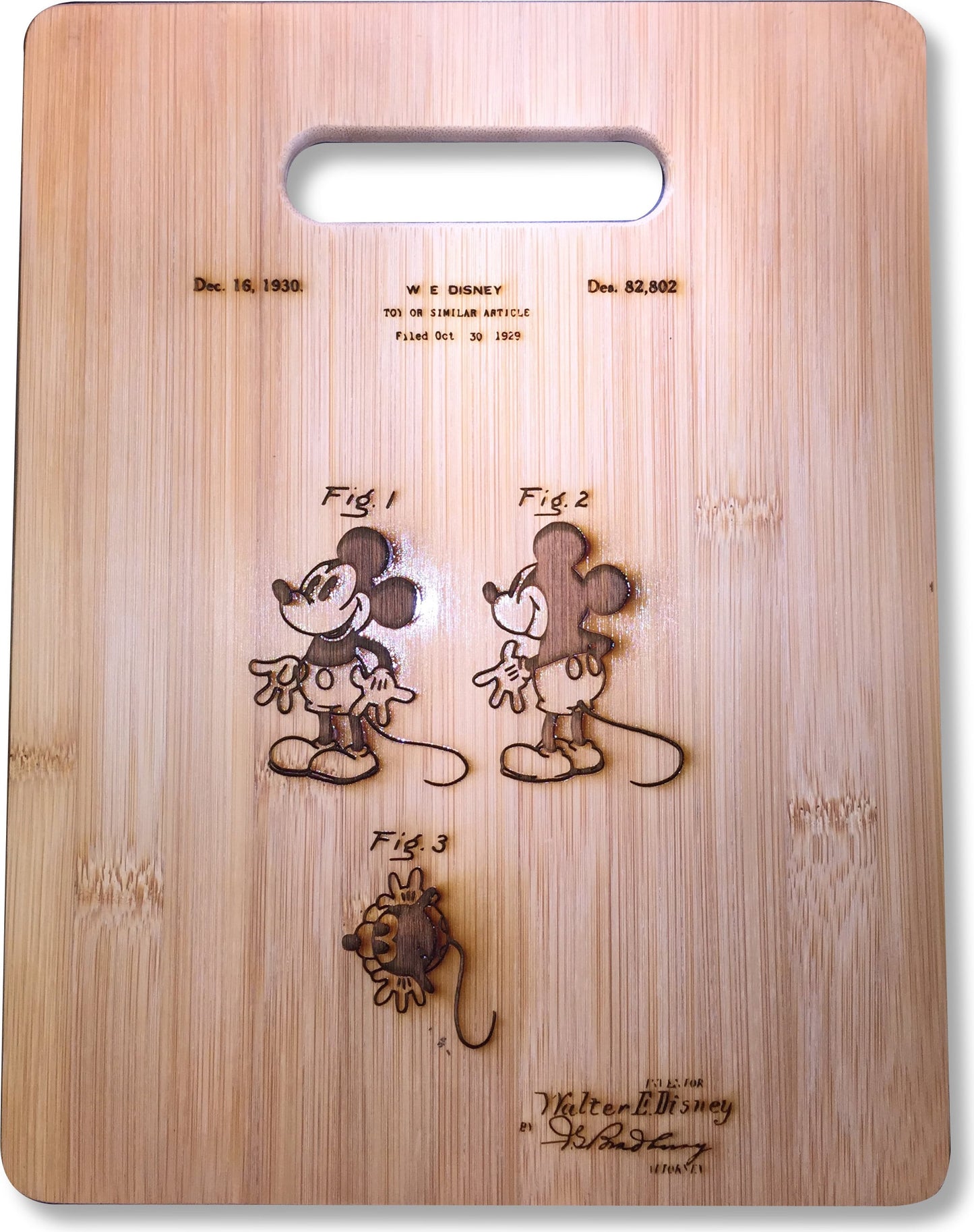 Mickey Mouse - Original Patent Wood Cutting Board
