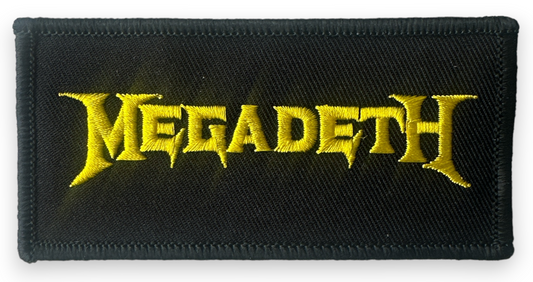 Megadeath - Logo Iron-On Patch - Black & Yellow 4" x 2" Brand New