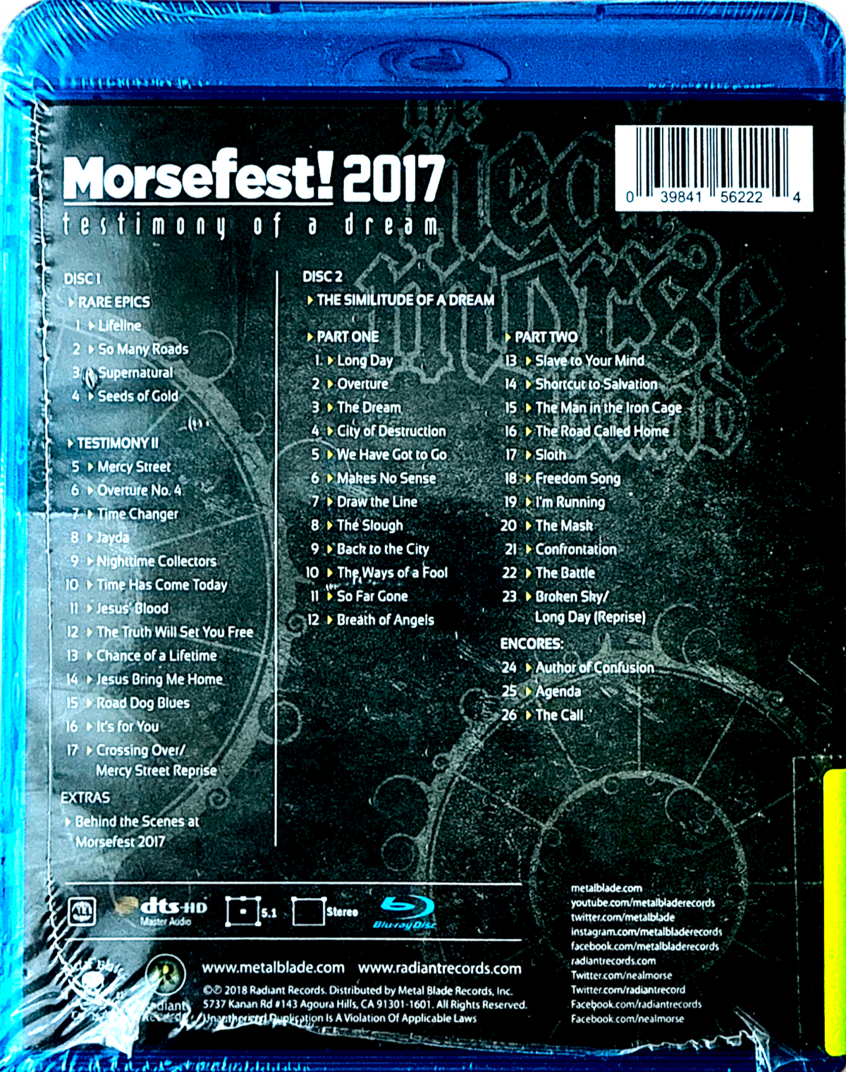Morsefest 2017: The Testimony Of A Dream (Blu-ray)