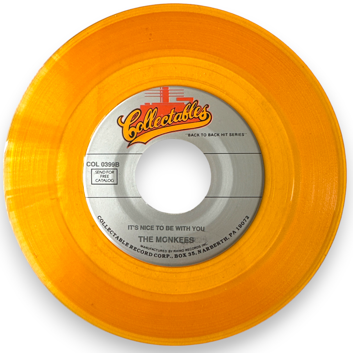 The Monkees - D.W. Washburn / It's Nice To Be With You - 7" Single Yellow Clear Virgin Vinyl (New)