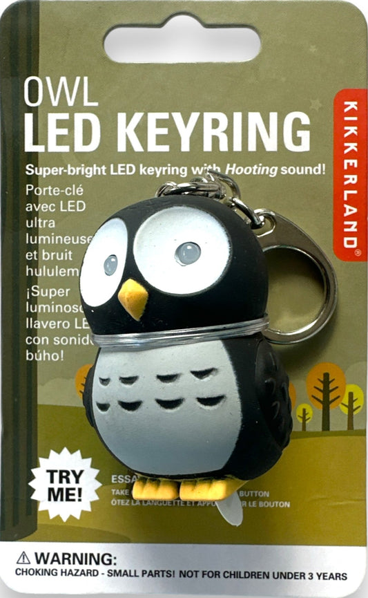 🦉Owl LED Keyring - With Super-Bright Light & Hooting Sound - From Kikkerland🦉