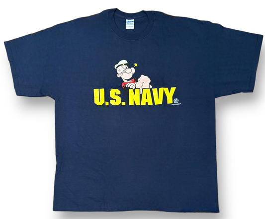 Popeye – T-Shirt  Navy - The Sailor Man - Retro Style Brand New 100% Cotton - Officially Licensed